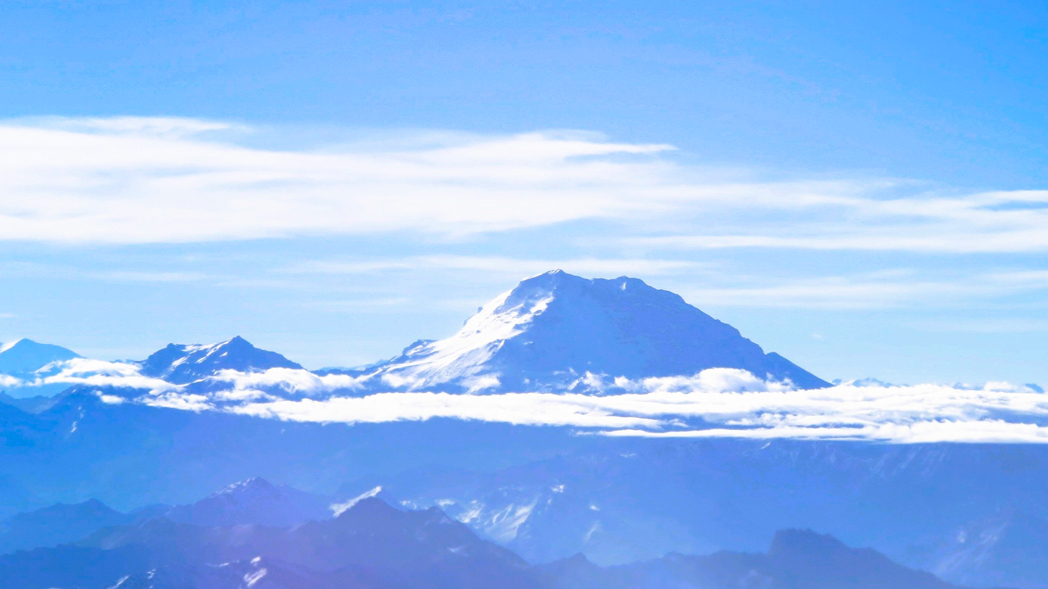 El Aconcagua, visto desde el avión antes de llegar a Santiago (Chile)